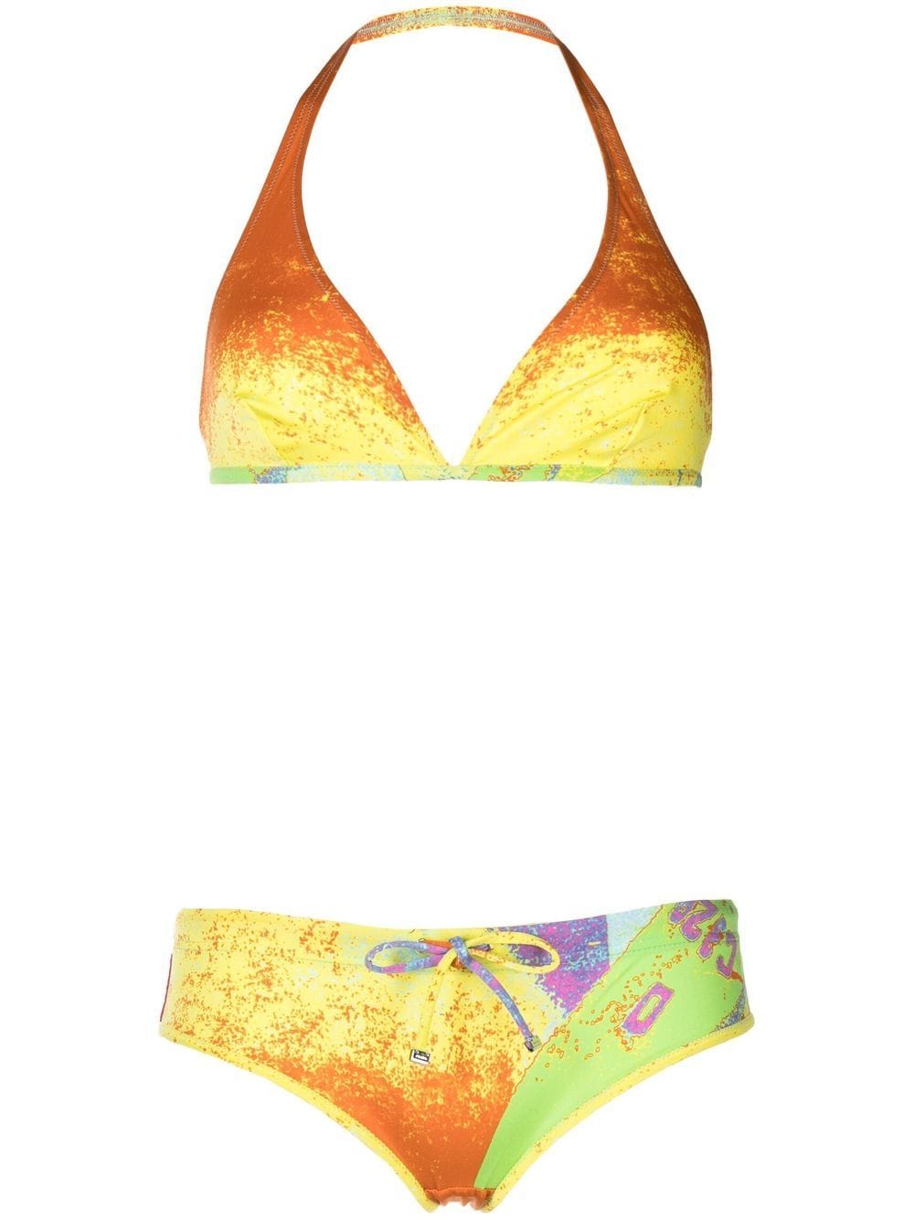 Prada graphic-print bikini set - Yellow von Prada