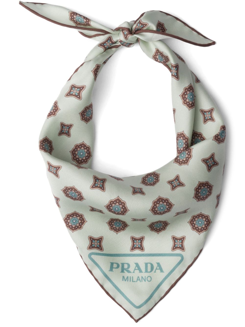 Prada graphic-print silk scarf - Green von Prada