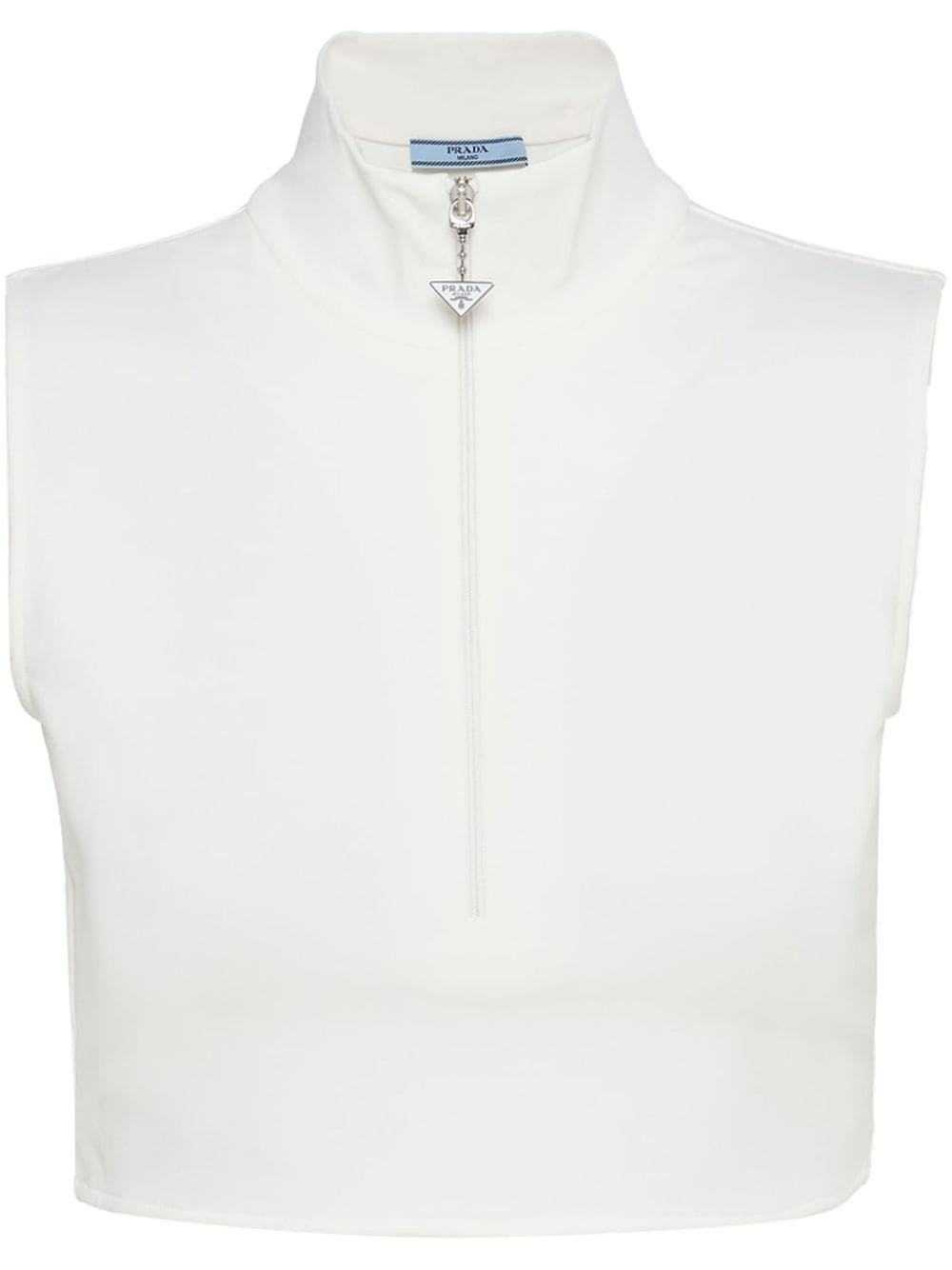 Prada half-zip sleeveless crop top - White von Prada