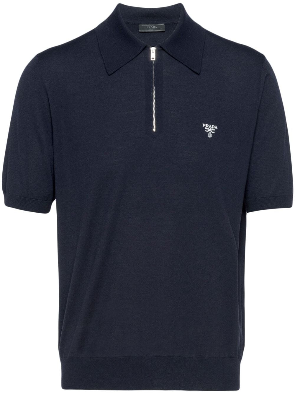 Prada half-zip wool polo shirt - Blue von Prada