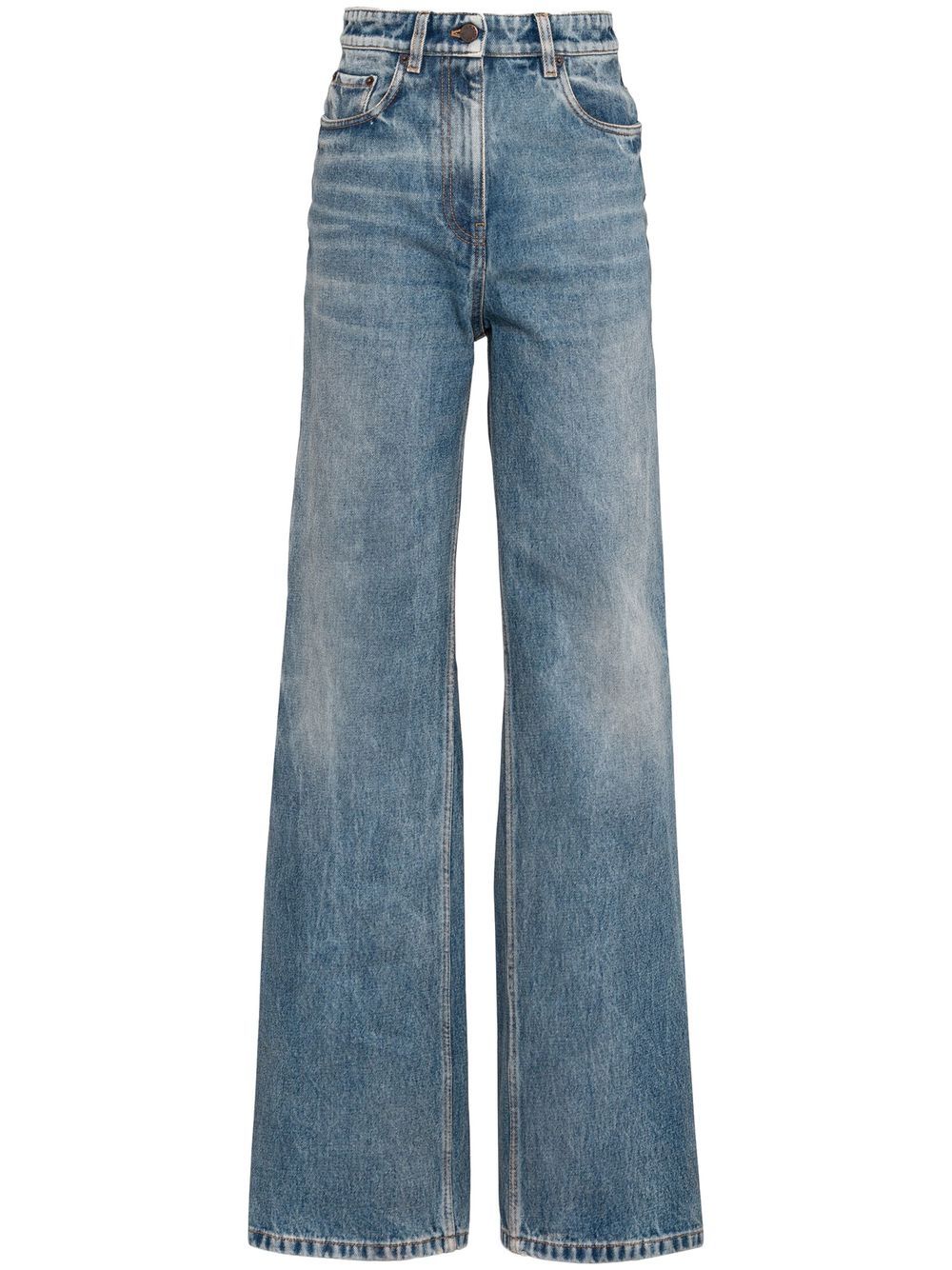 Prada bleached-effect straight-leg jeans - Blue von Prada