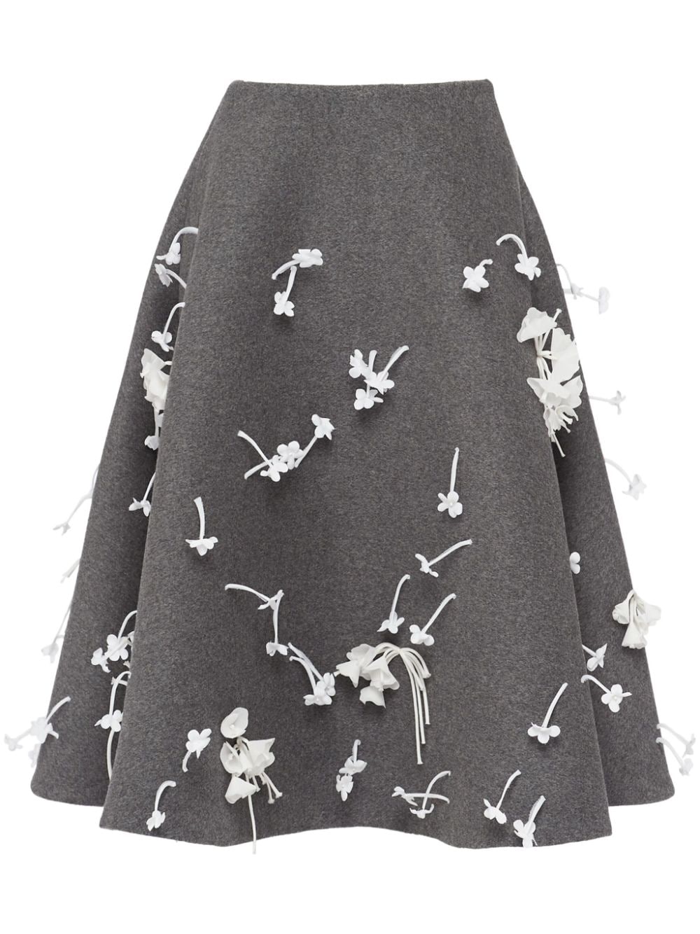 Prada embroidered velour midi skirt - Grey von Prada