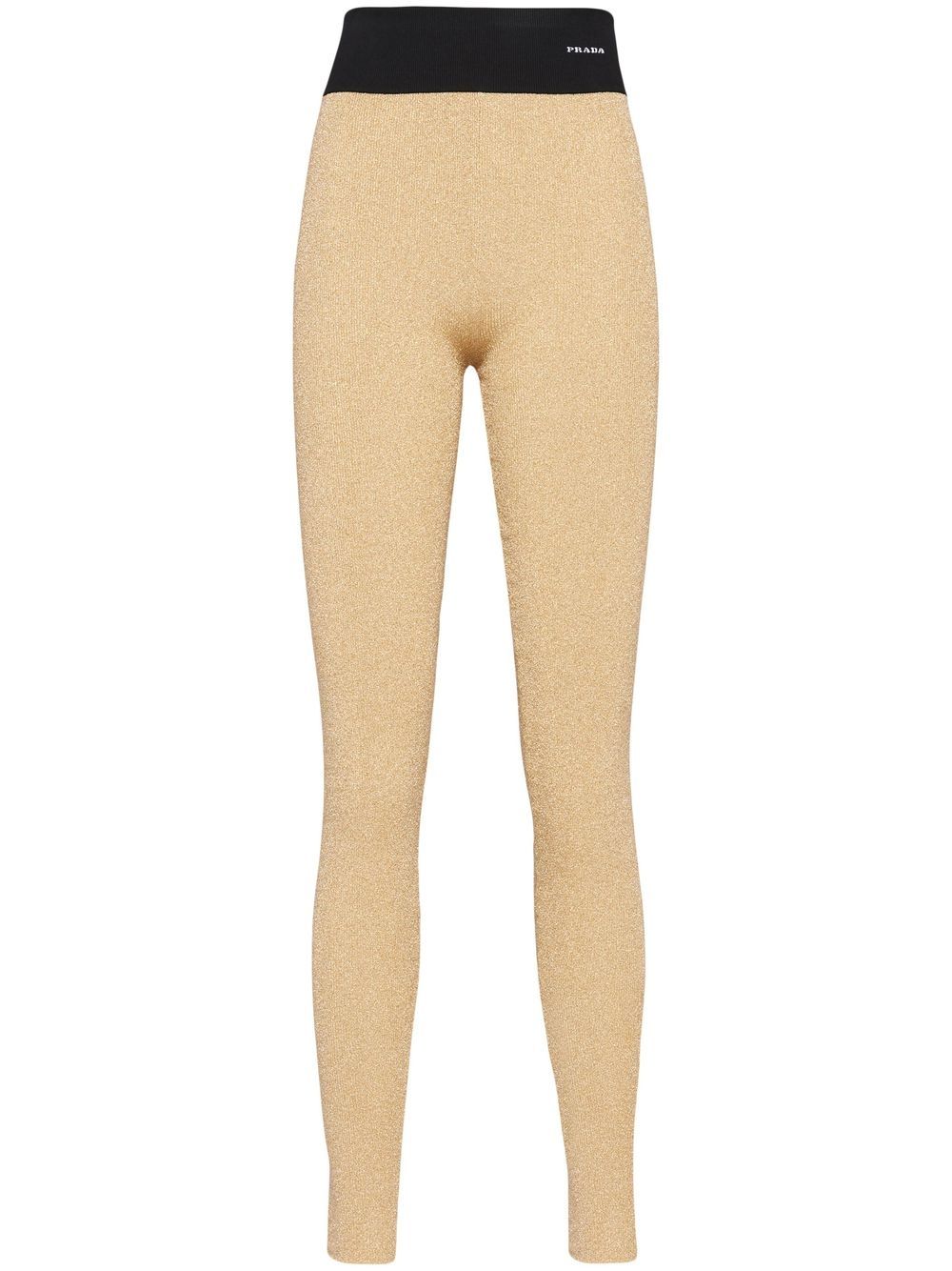 Prada high-waisted lamé leggings - Gold von Prada