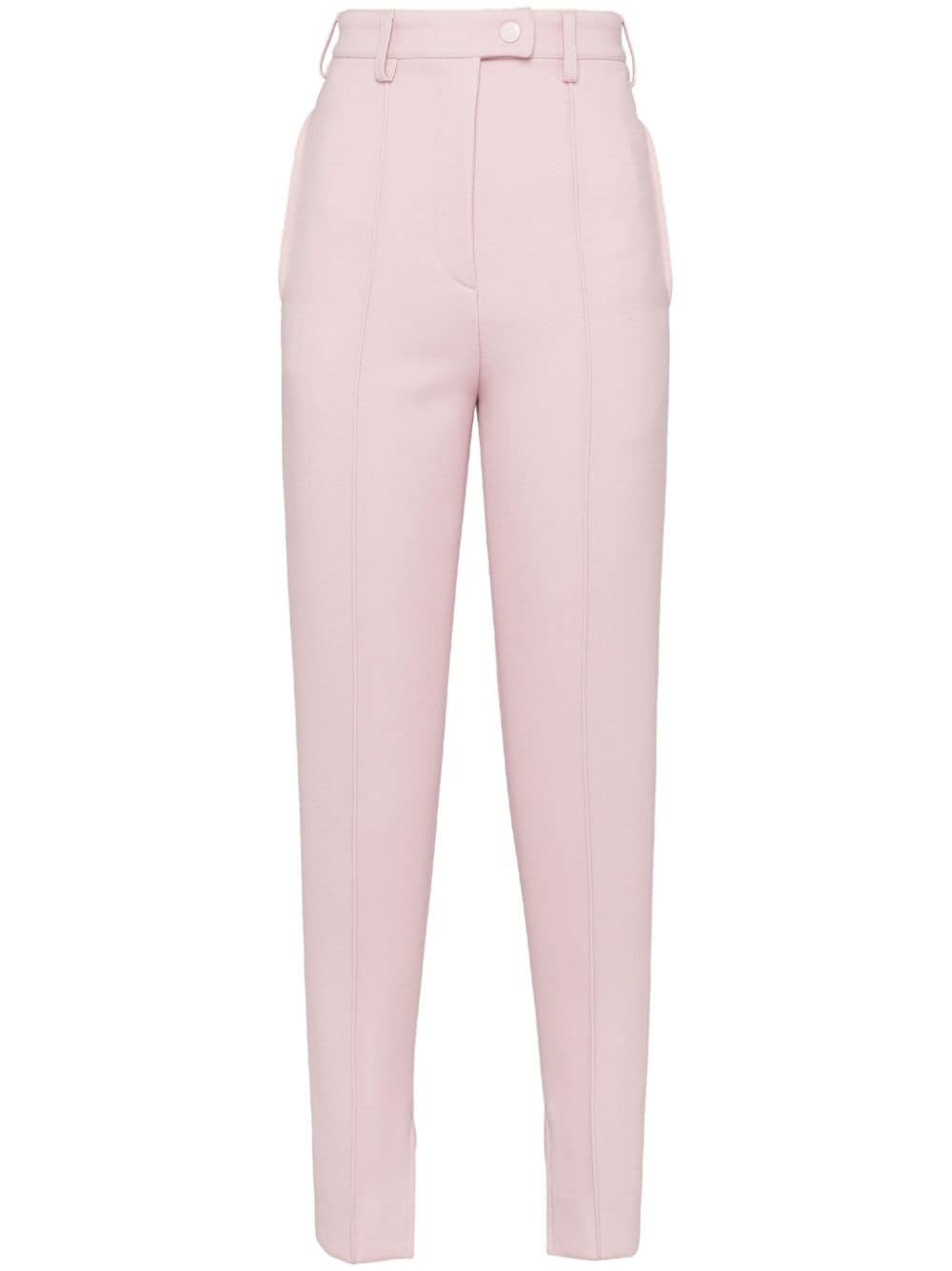 Prada high-rise natté trousers - Pink von Prada