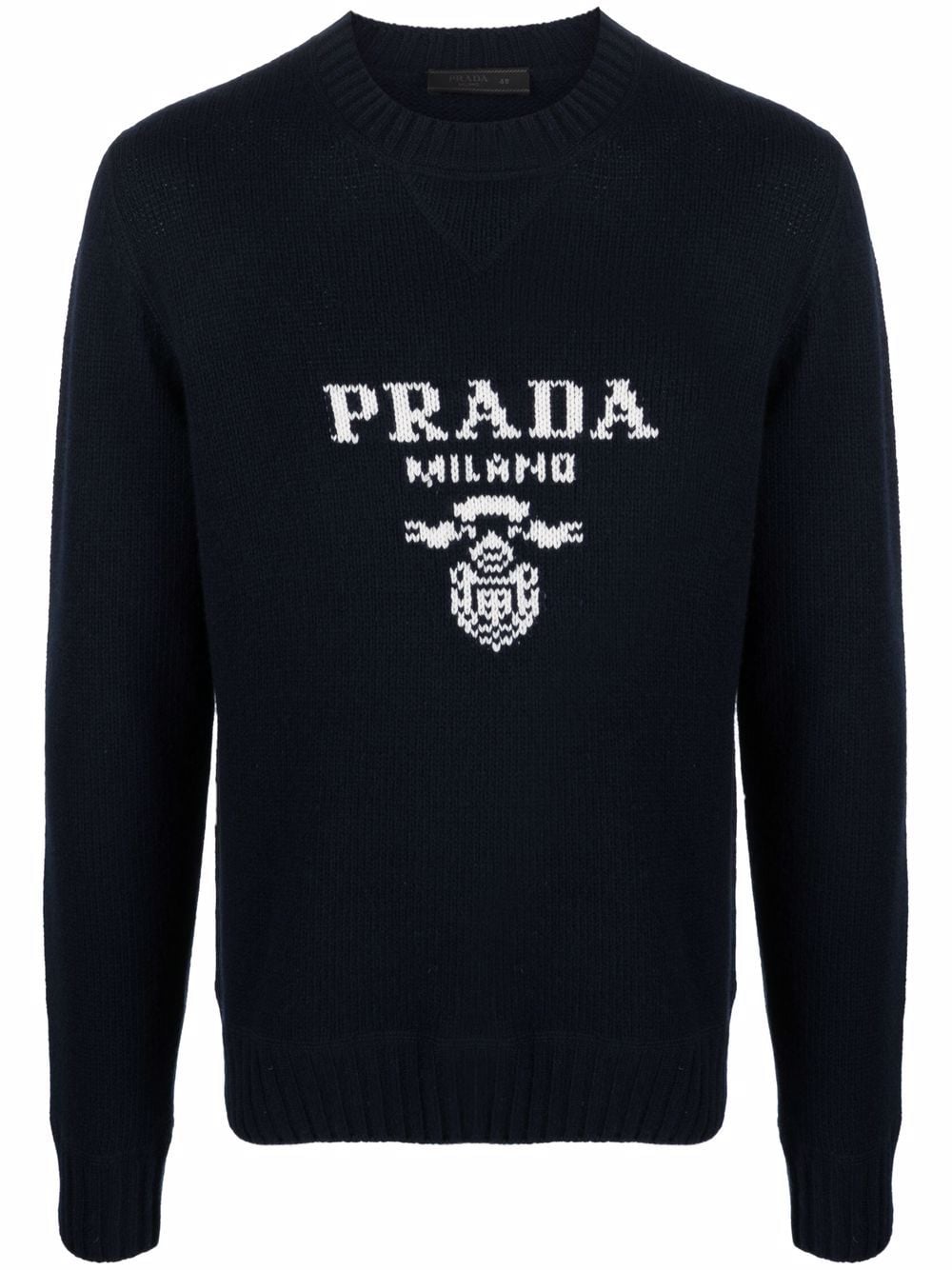 Prada intarsia-knit logo sweatshirt - Blue von Prada