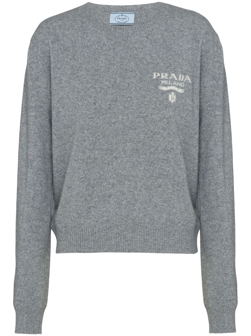 Prada intarsia-logo cashmere jumper - Grey von Prada
