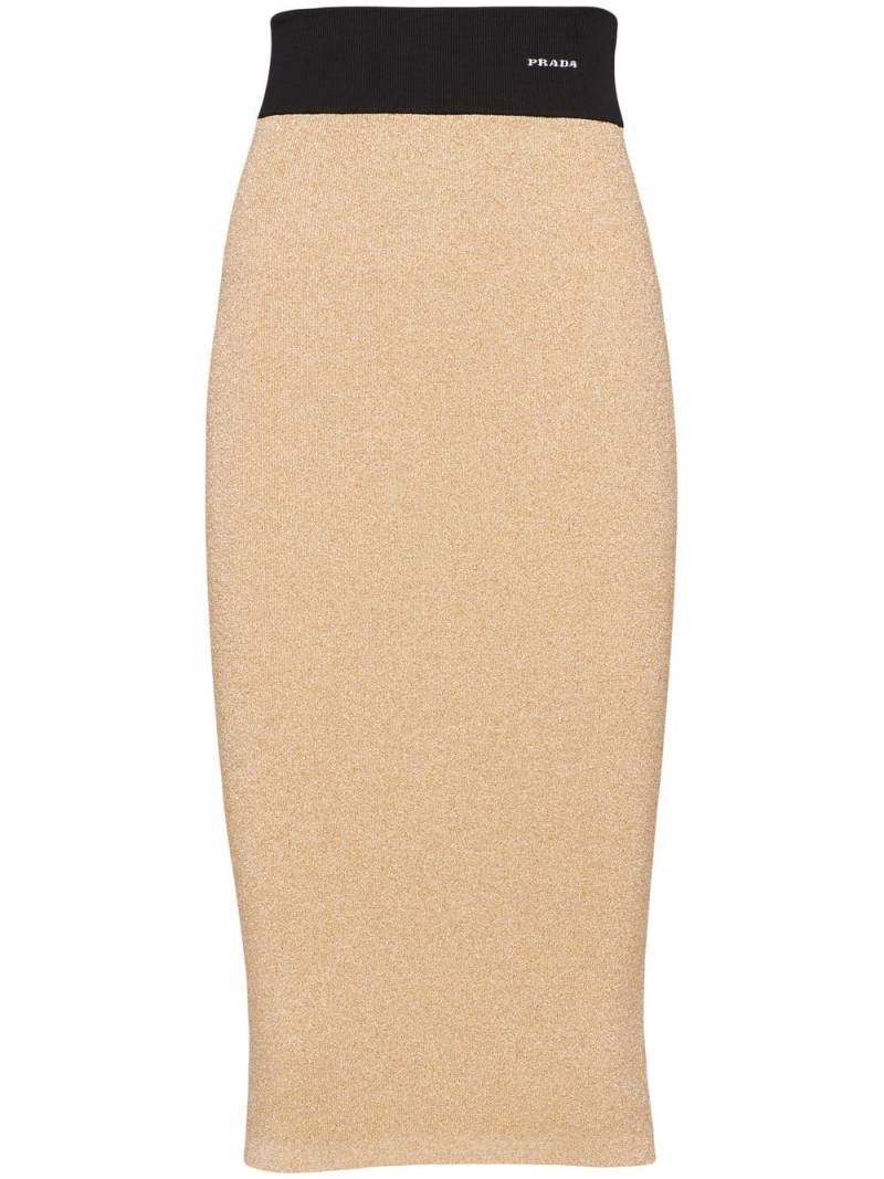 Prada lamé midi skirt - Gold von Prada