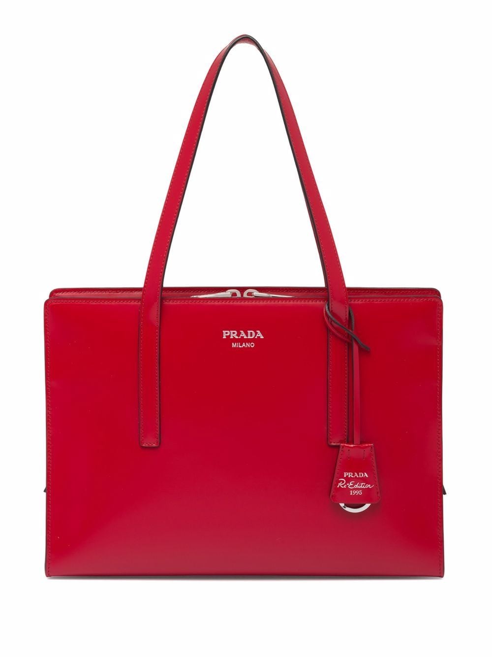 Prada large Re-Edition 1995 leather handbag - Red von Prada