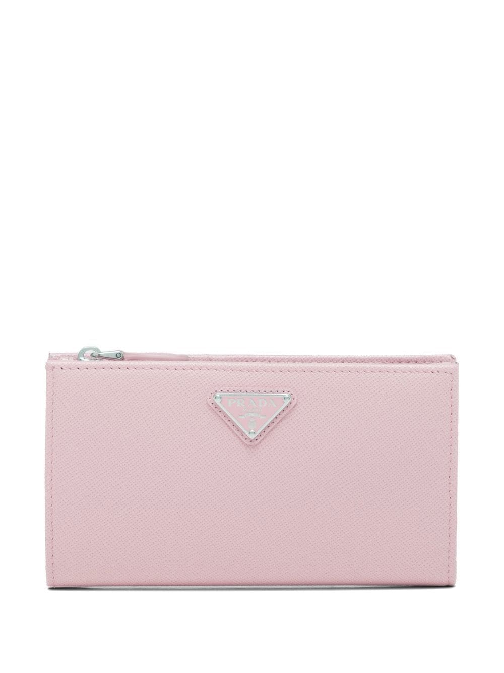 Prada large triangle logo wallet - Pink von Prada