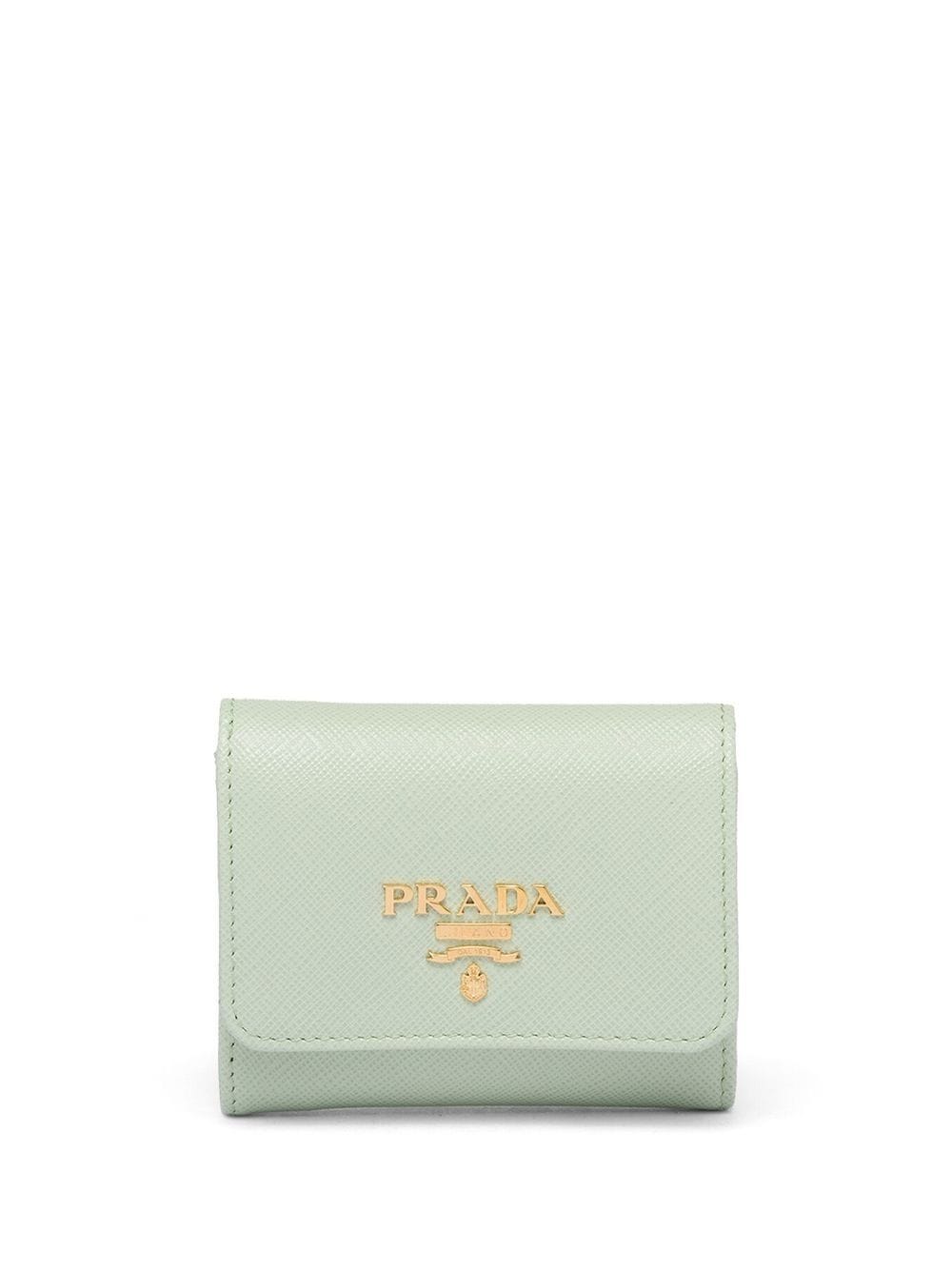 Prada leather logo-detail wallet - Green von Prada