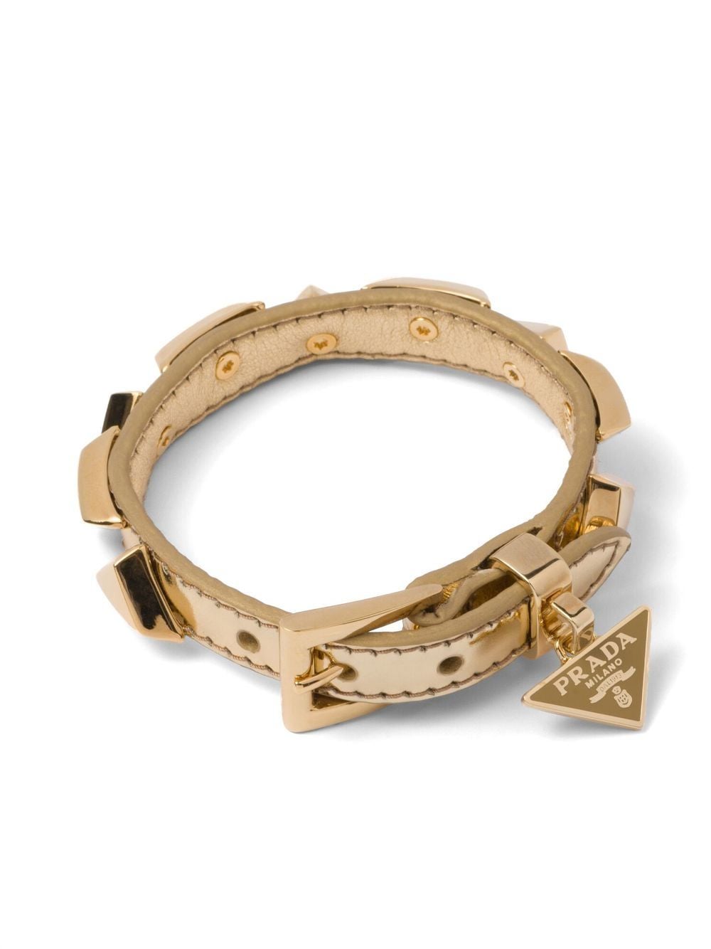 Prada studded leather bracelet - Gold von Prada