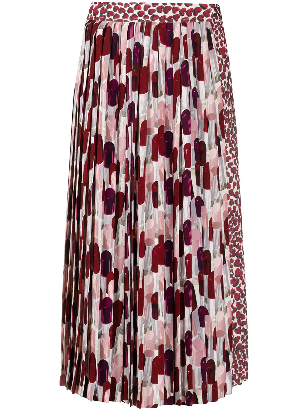 Prada lipstick print pleated skirt - Red von Prada