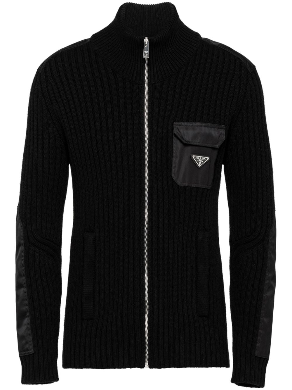 Prada logo-appliqué cashmere jumper - Black von Prada