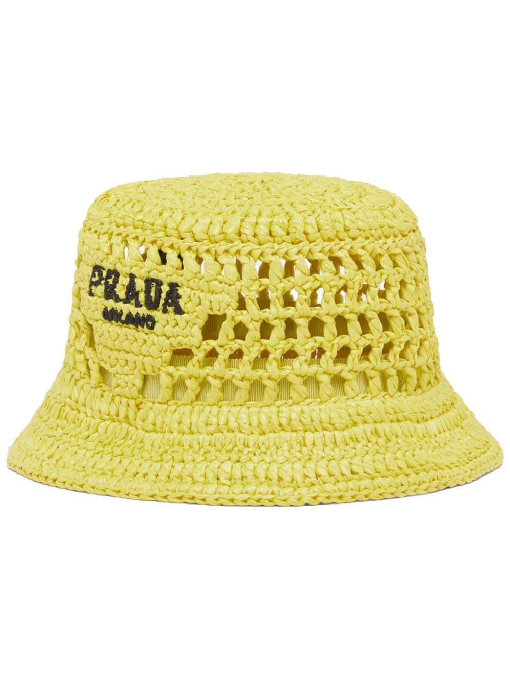 Prada logo-embroidered bucket hat - Yellow von Prada