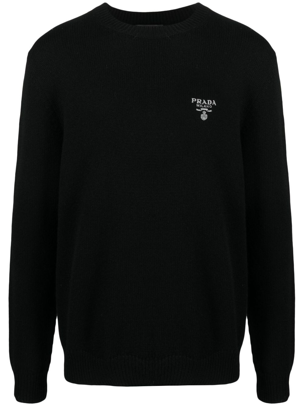 Prada logo-embroidered cashmere jumper - Black von Prada