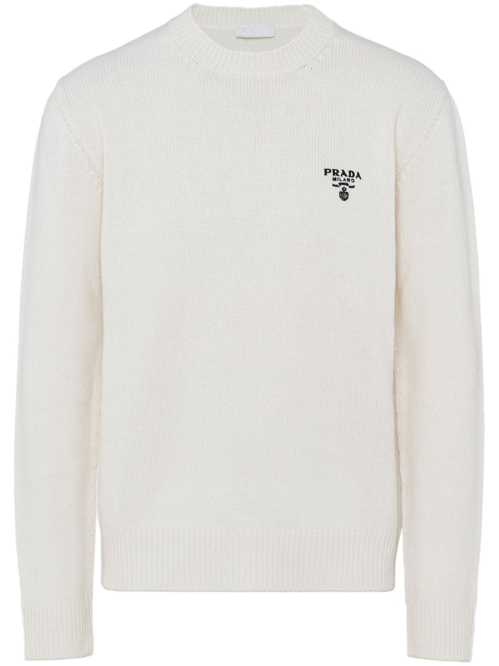 Prada logo-embroidered cashmere jumper - White von Prada