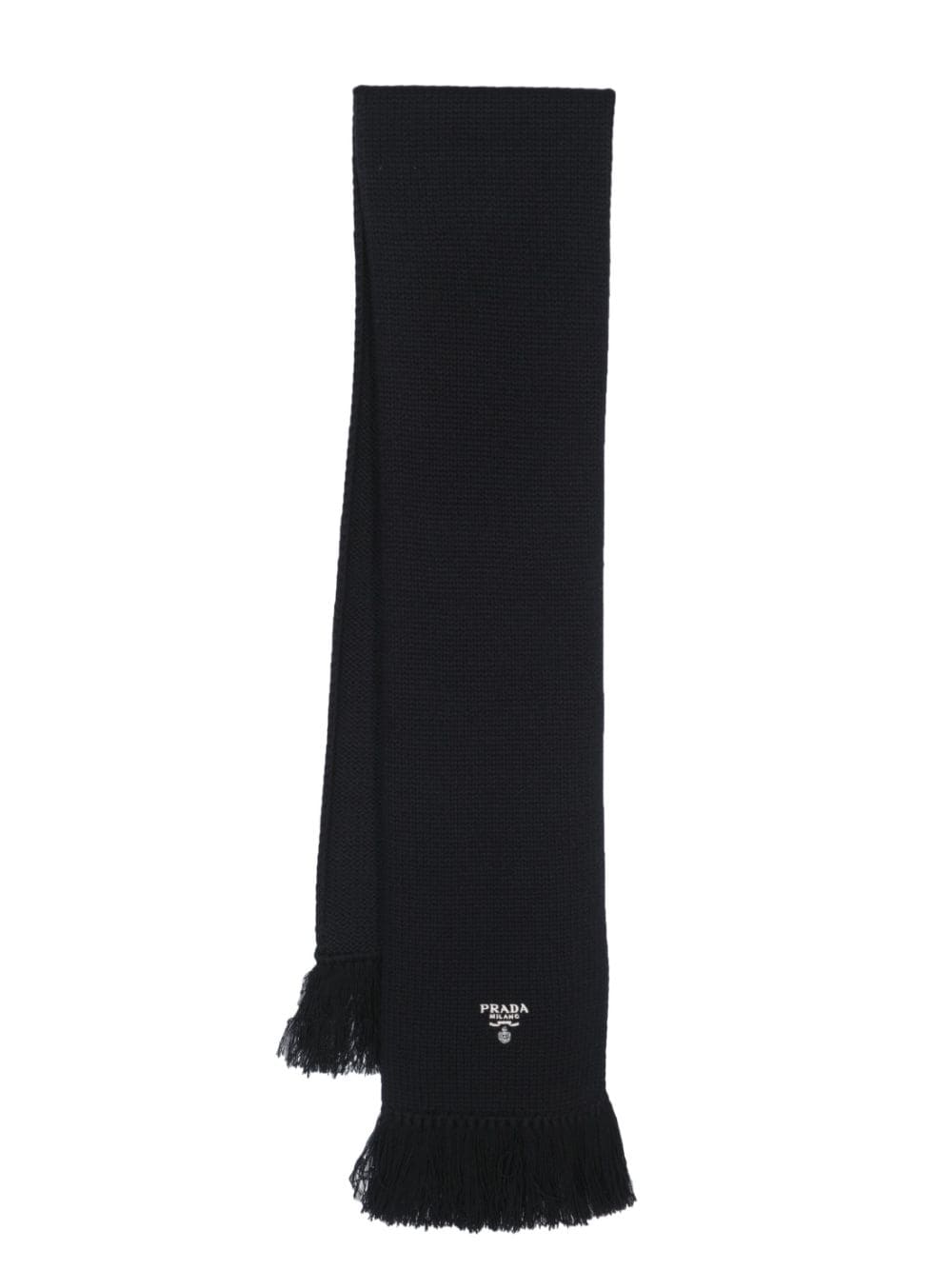 Prada logo-embroidered cashmere scarf - Blue von Prada