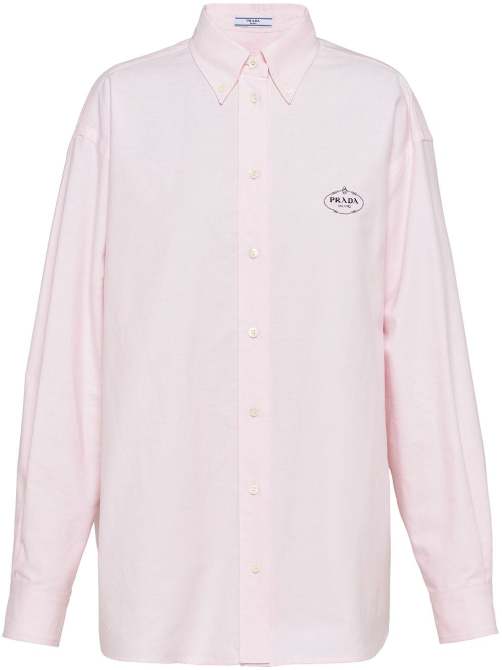 Prada logo-embroidered cotton shirt - Pink von Prada