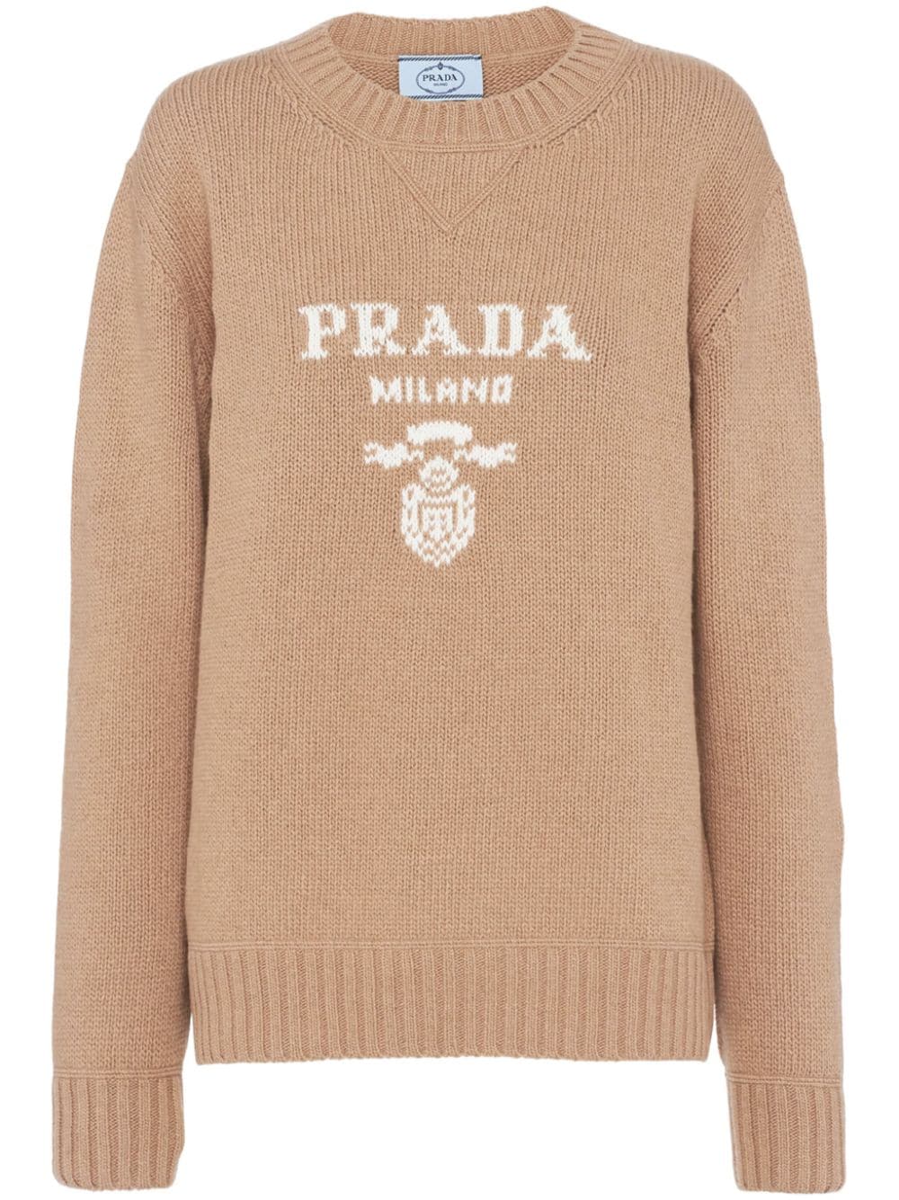 Prada logo-intarsia cashmere jumper - Brown von Prada