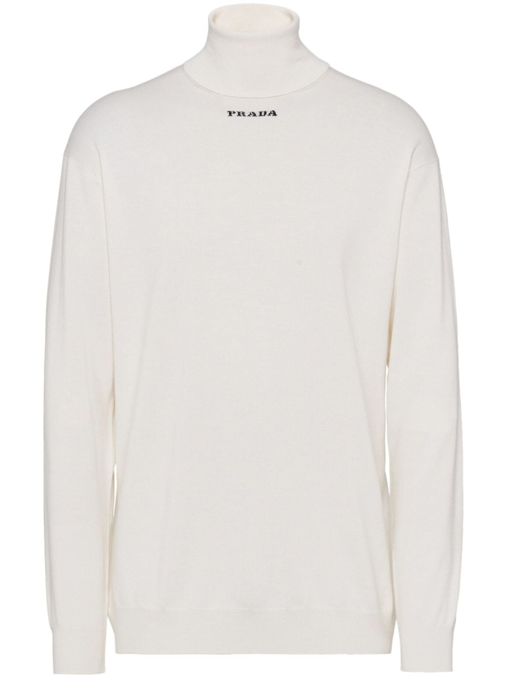 Prada logo-intarsia cashmere jumper - White von Prada