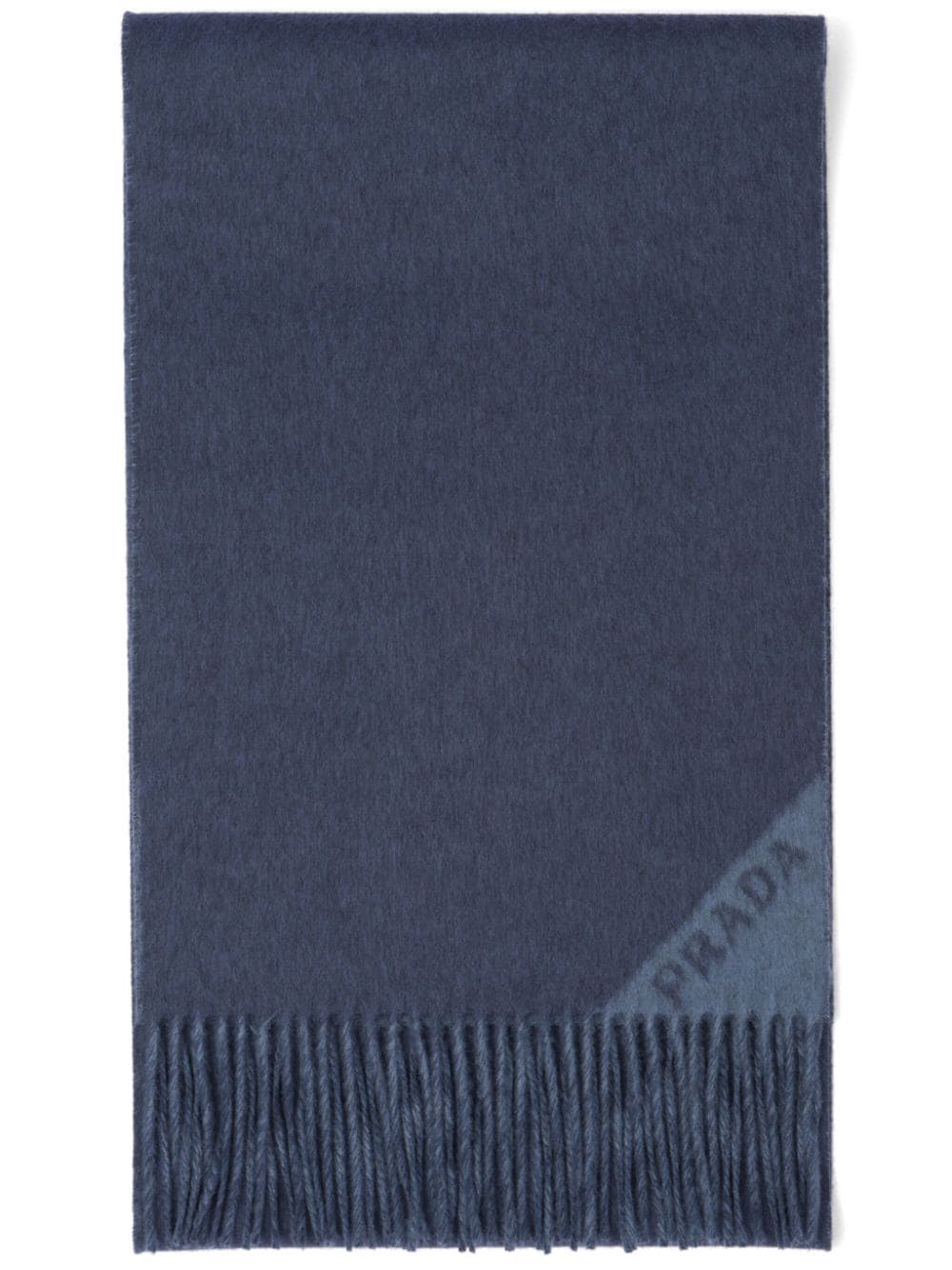 Prada logo-jacquard double cashmere scarf - Blue von Prada