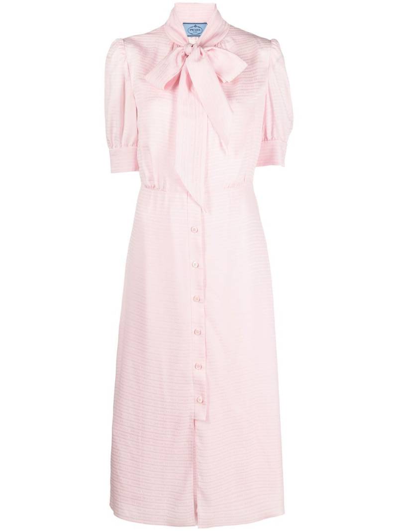 Prada logo-jacquard silk dress - Pink von Prada