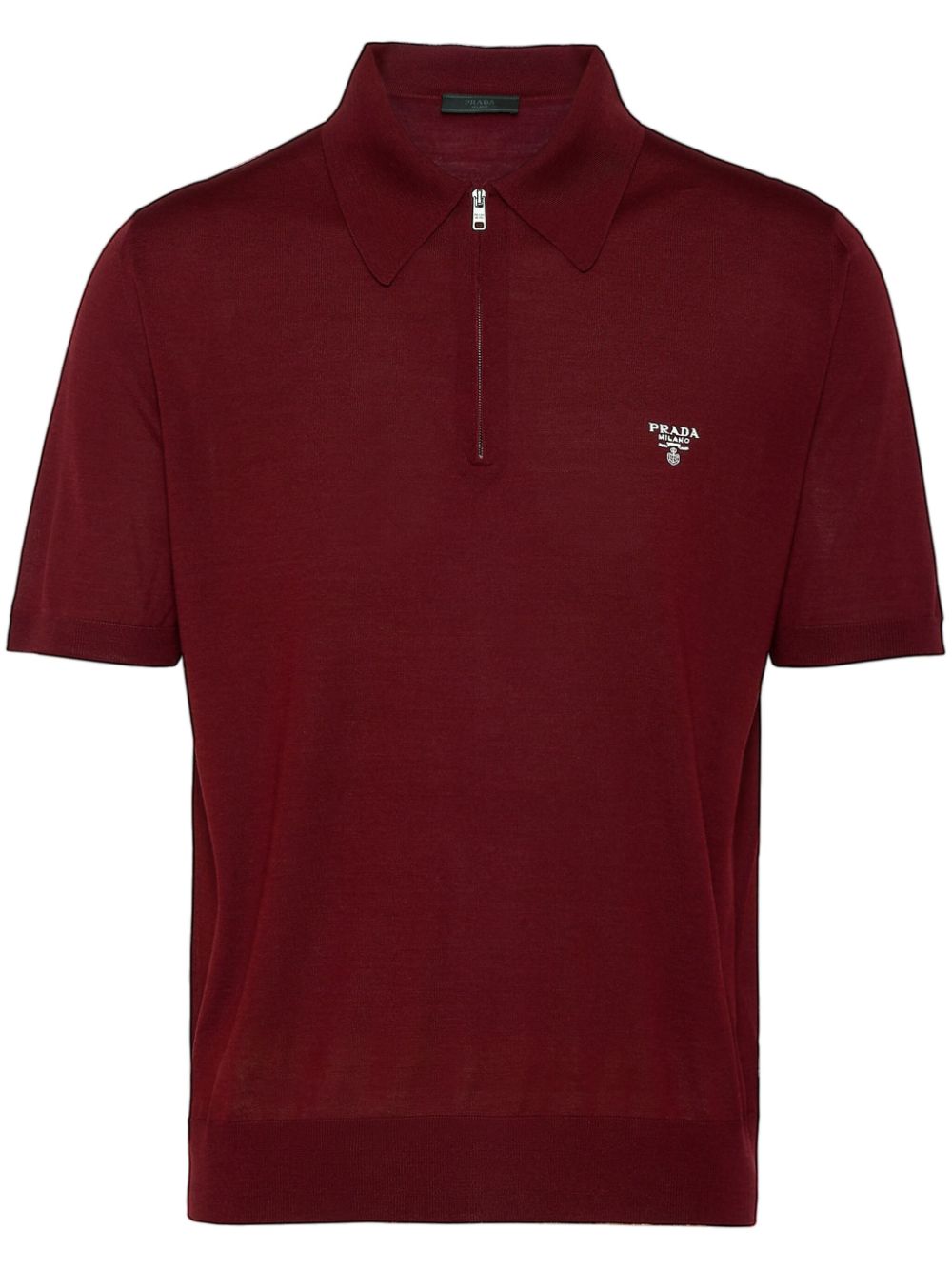 Prada logo-jacquard wool polo shirt - Red von Prada
