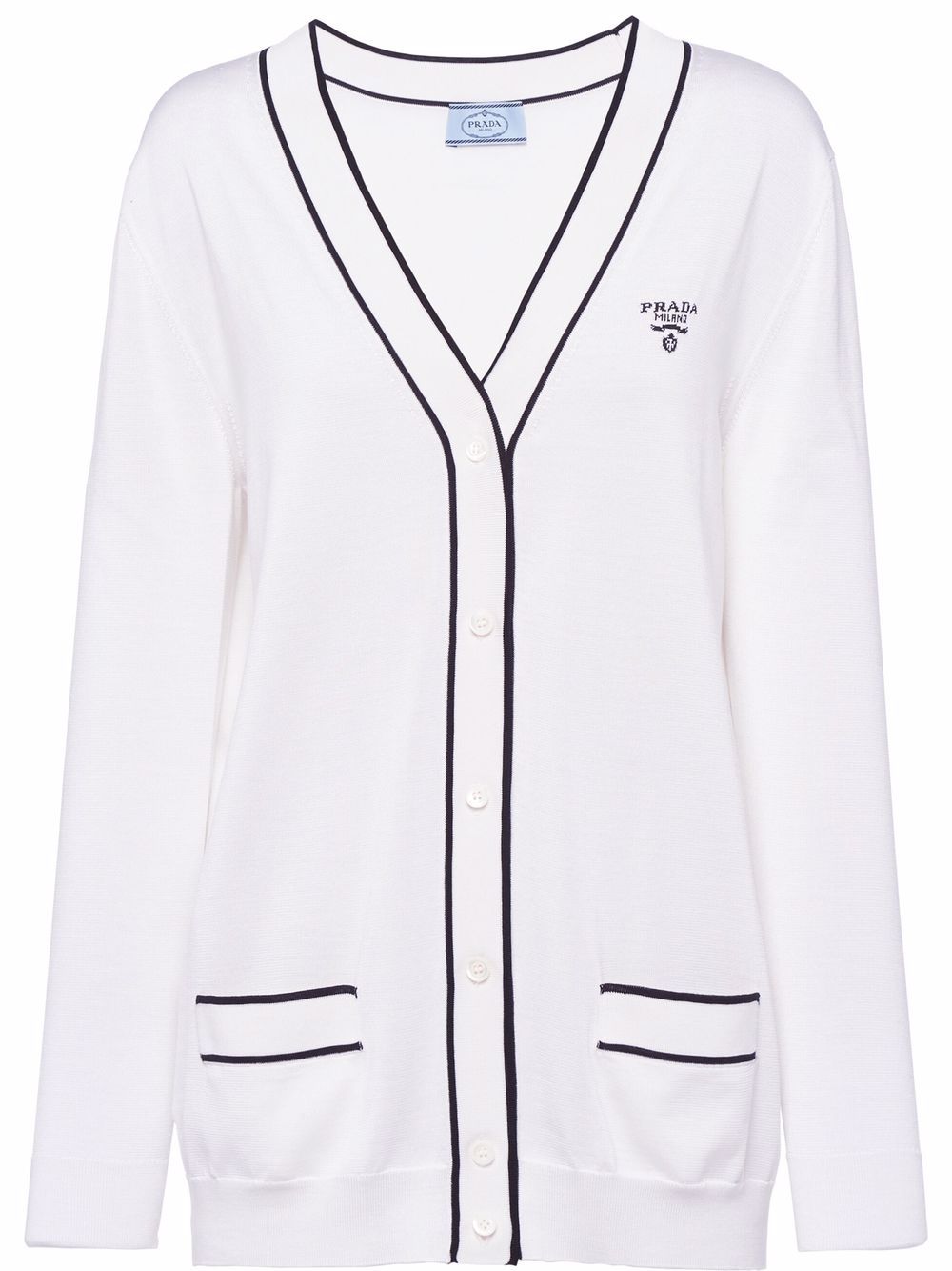 Prada V-neck silk cardigan - White von Prada