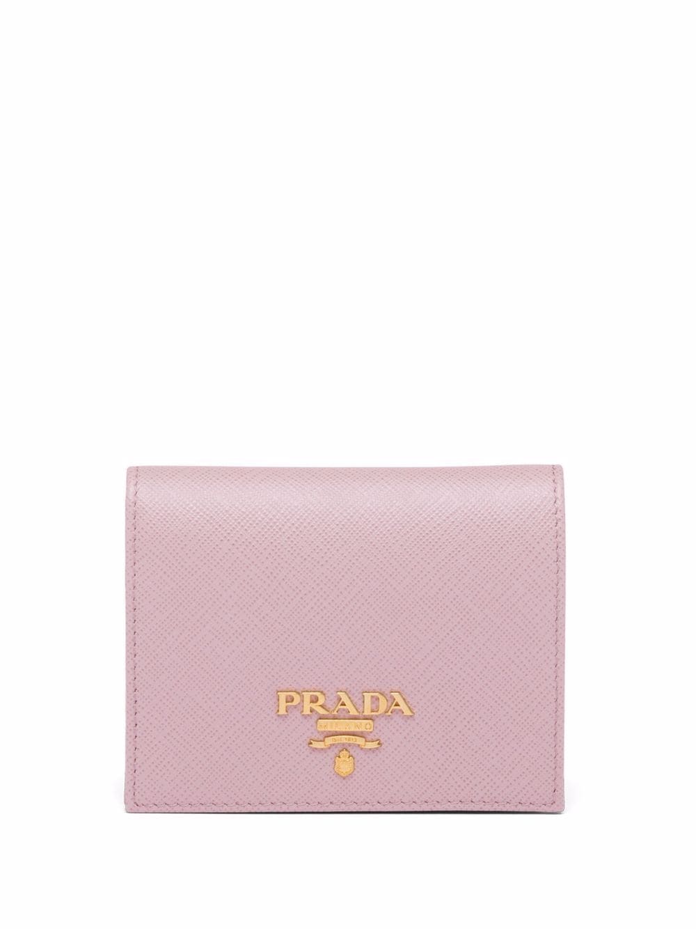 Prada logo-lettering compact wallet - Pink von Prada