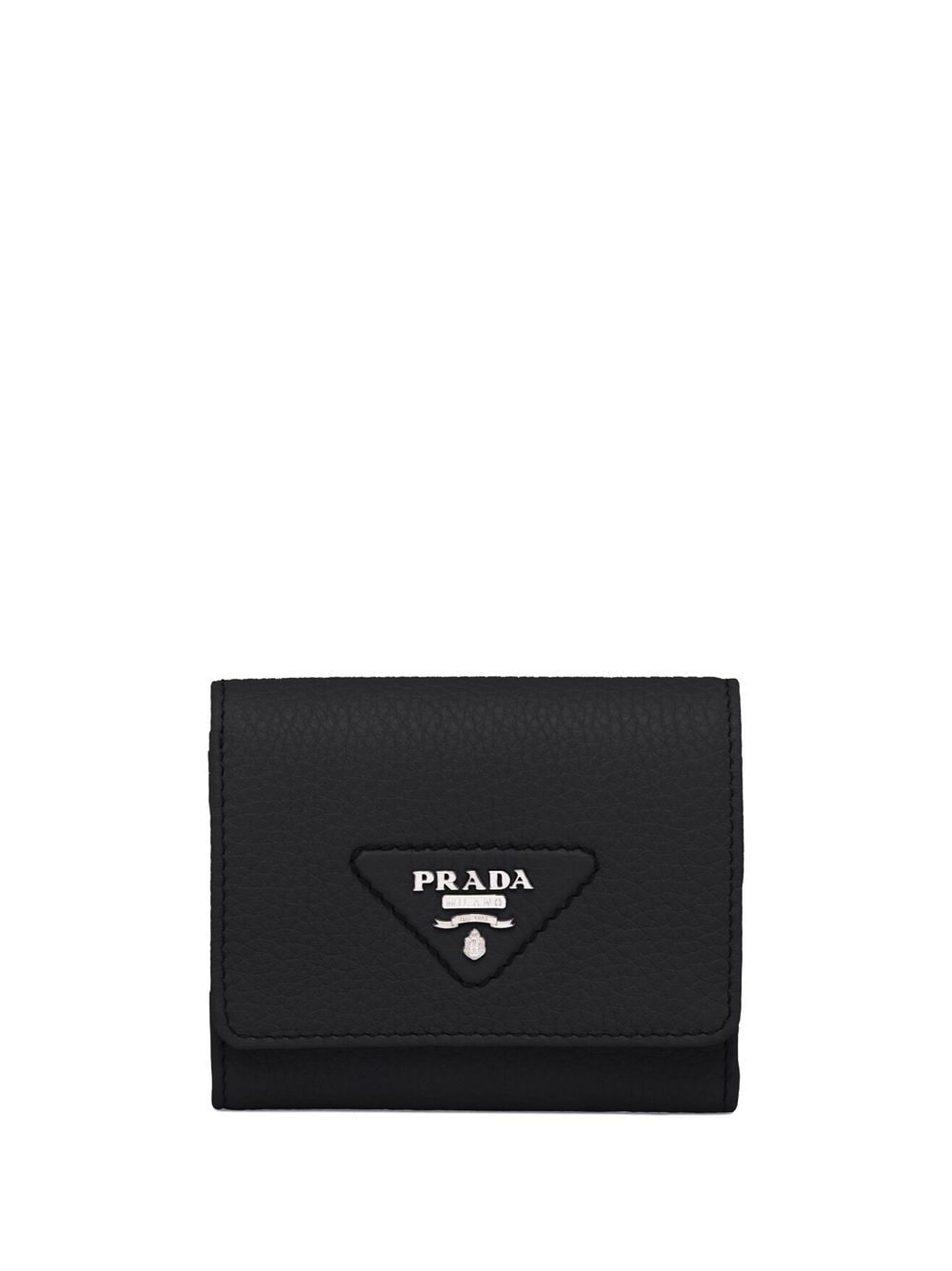 Prada logo-lettering leather wallet - Black von Prada