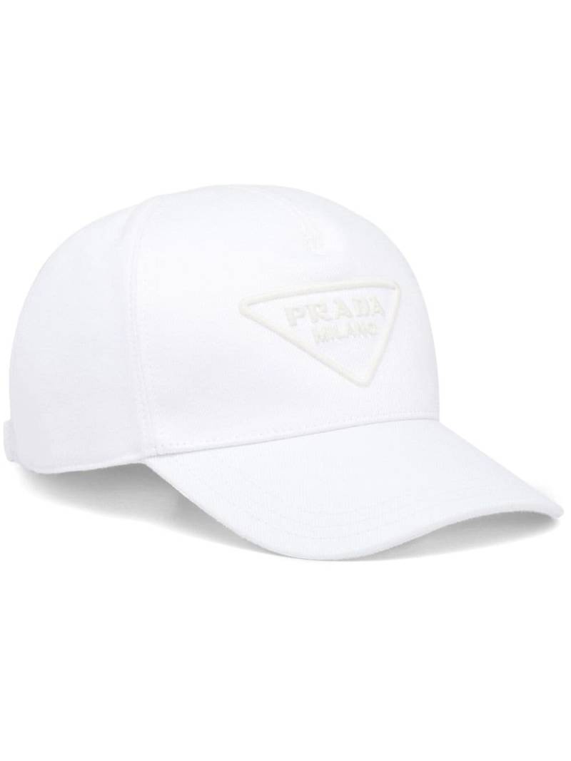 Prada triangle-logo denim baseball cap - White von Prada