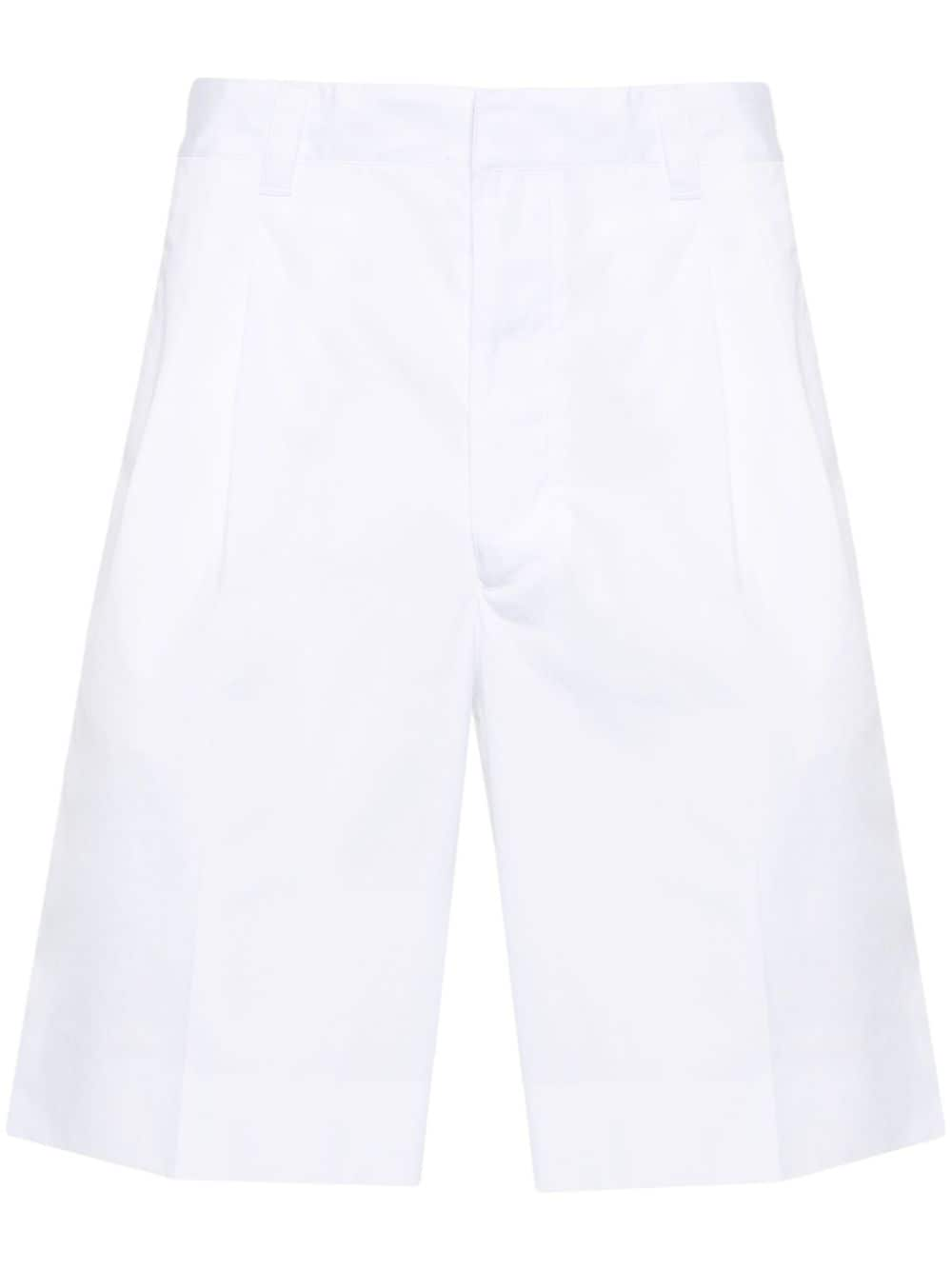 Prada logo-patch poplin shorts - White von Prada