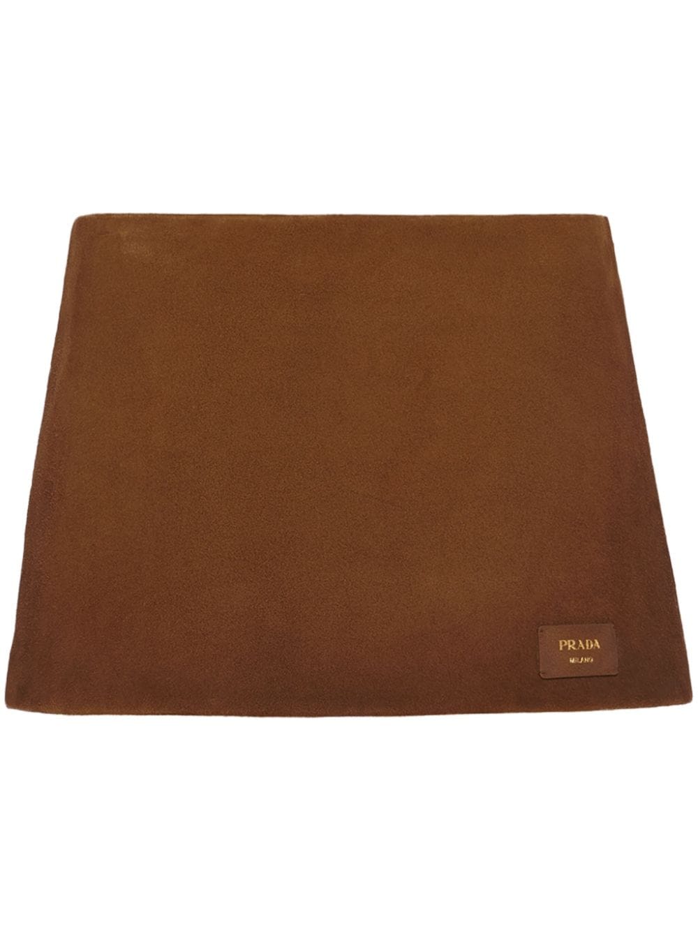 Prada logo-patch suede miniskirt - Brown von Prada