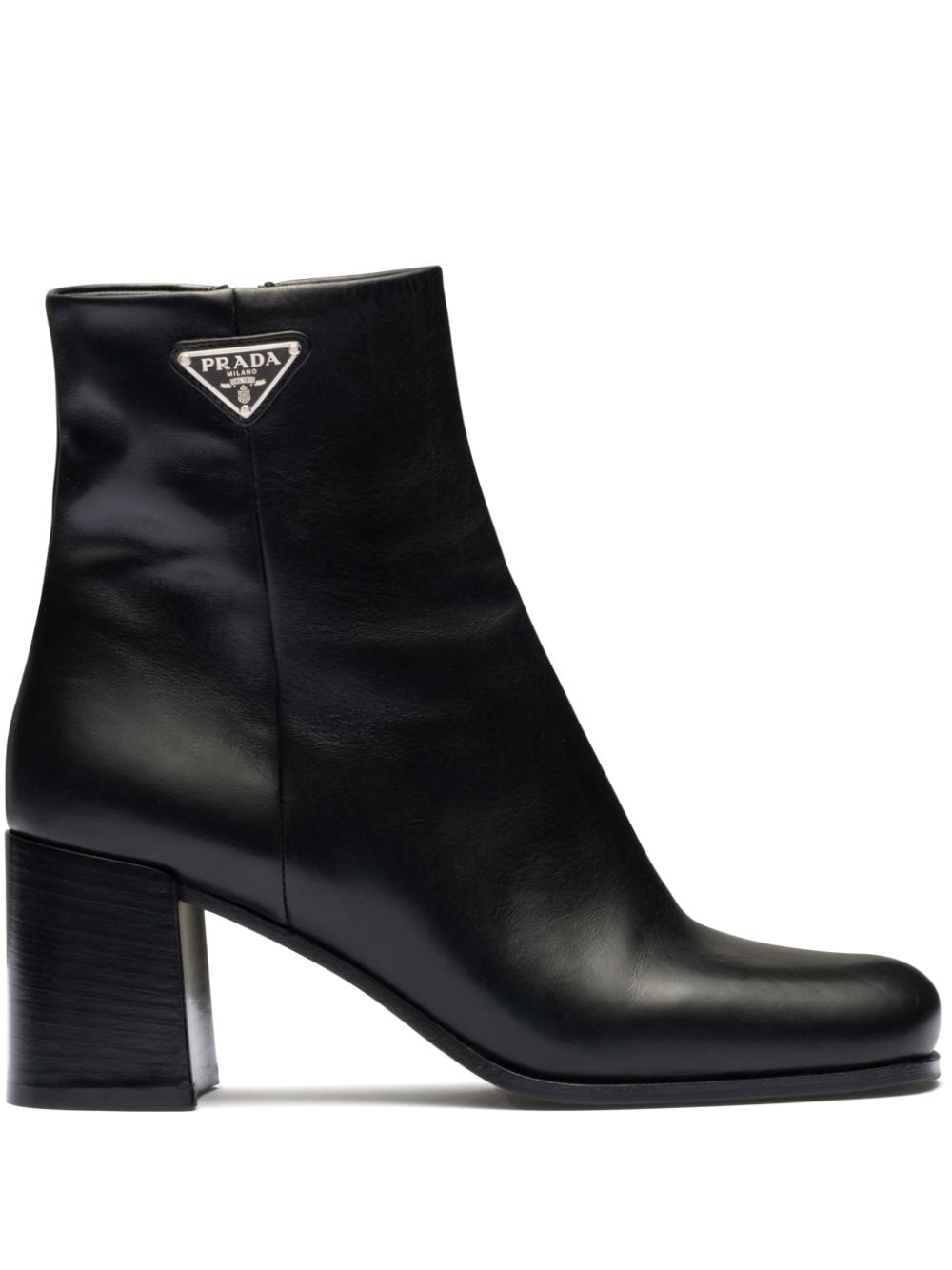 Prada logo plaque 65mm ankle boots - Black von Prada