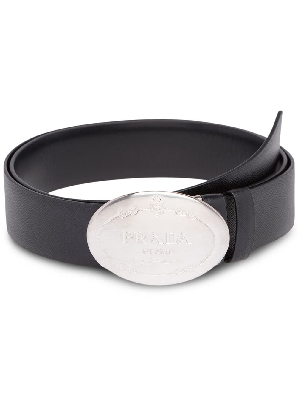 Prada logo plaque belt - Black von Prada