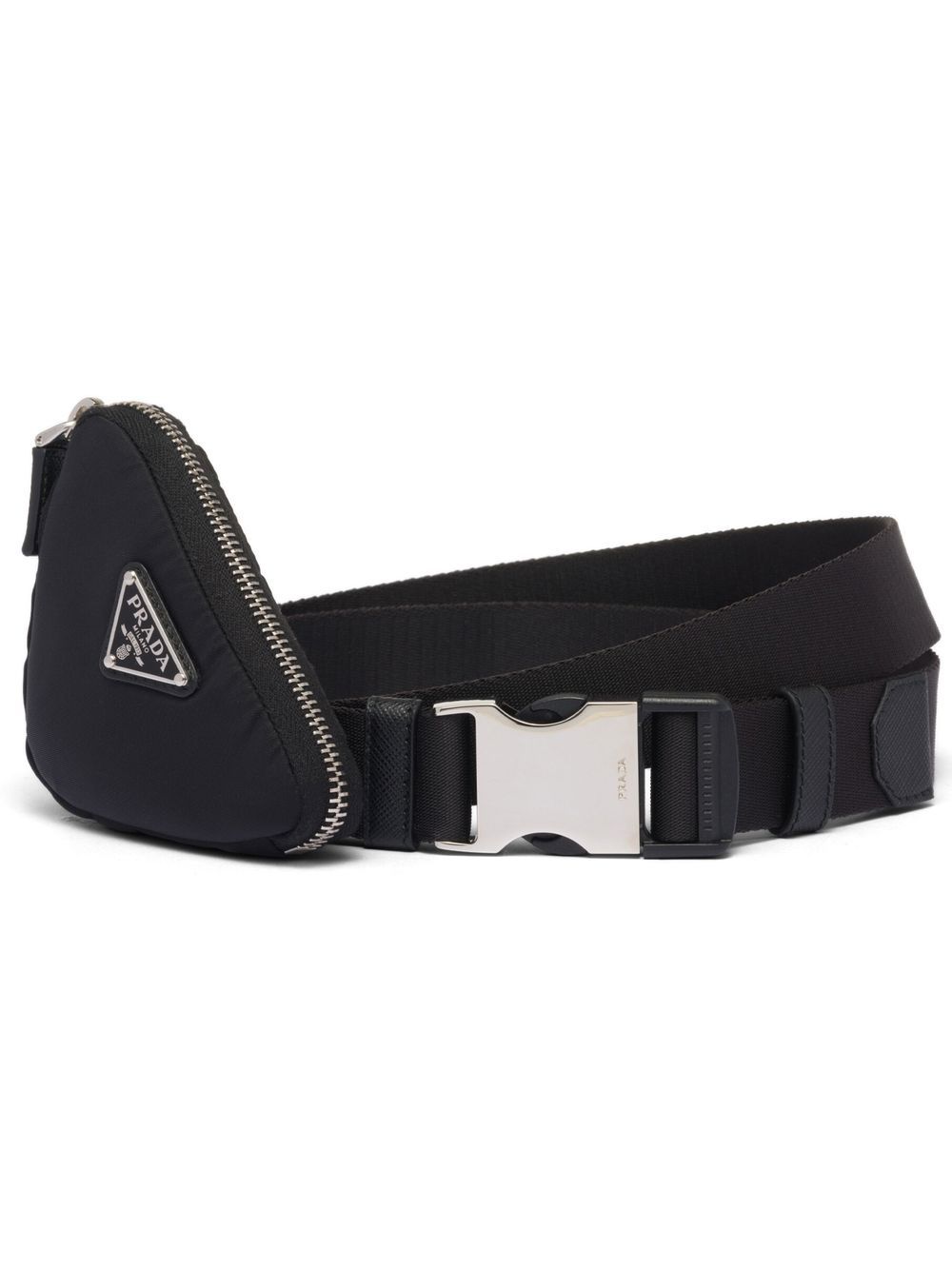 Prada triangle-logo leather belt - Black von Prada