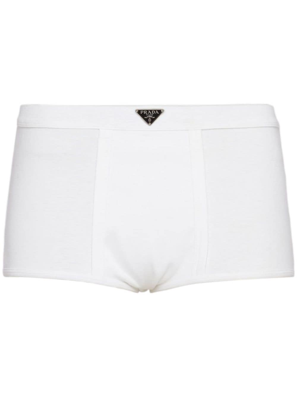 Prada triangle-logo jersey boxer shorts - White von Prada