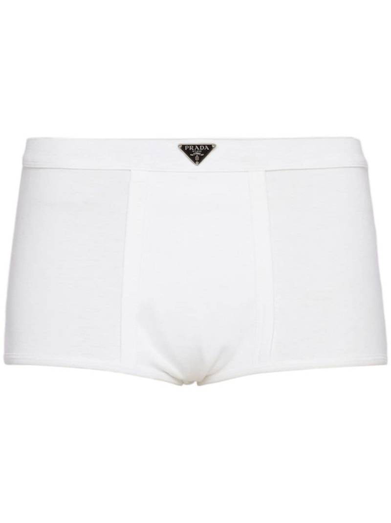 Prada triangle-logo jersey boxer shorts - White von Prada