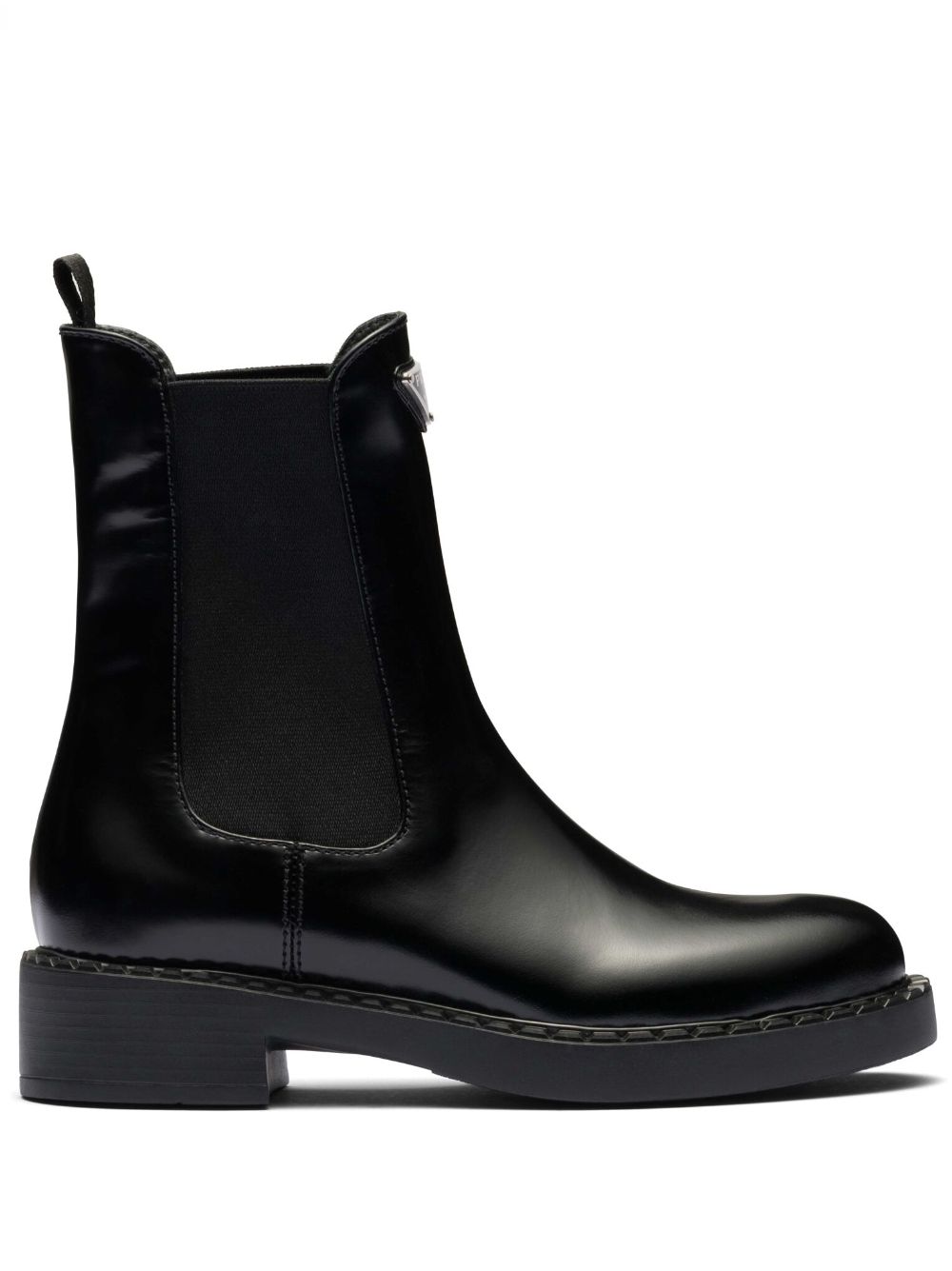 Prada brushed leather ankle boots - Black von Prada