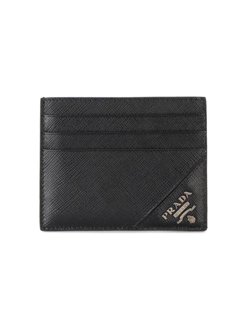 Prada logo plaque cardholder - Black von Prada