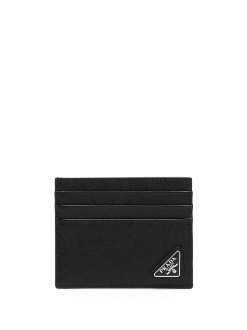 Prada logo plaque cardholder - Black von Prada