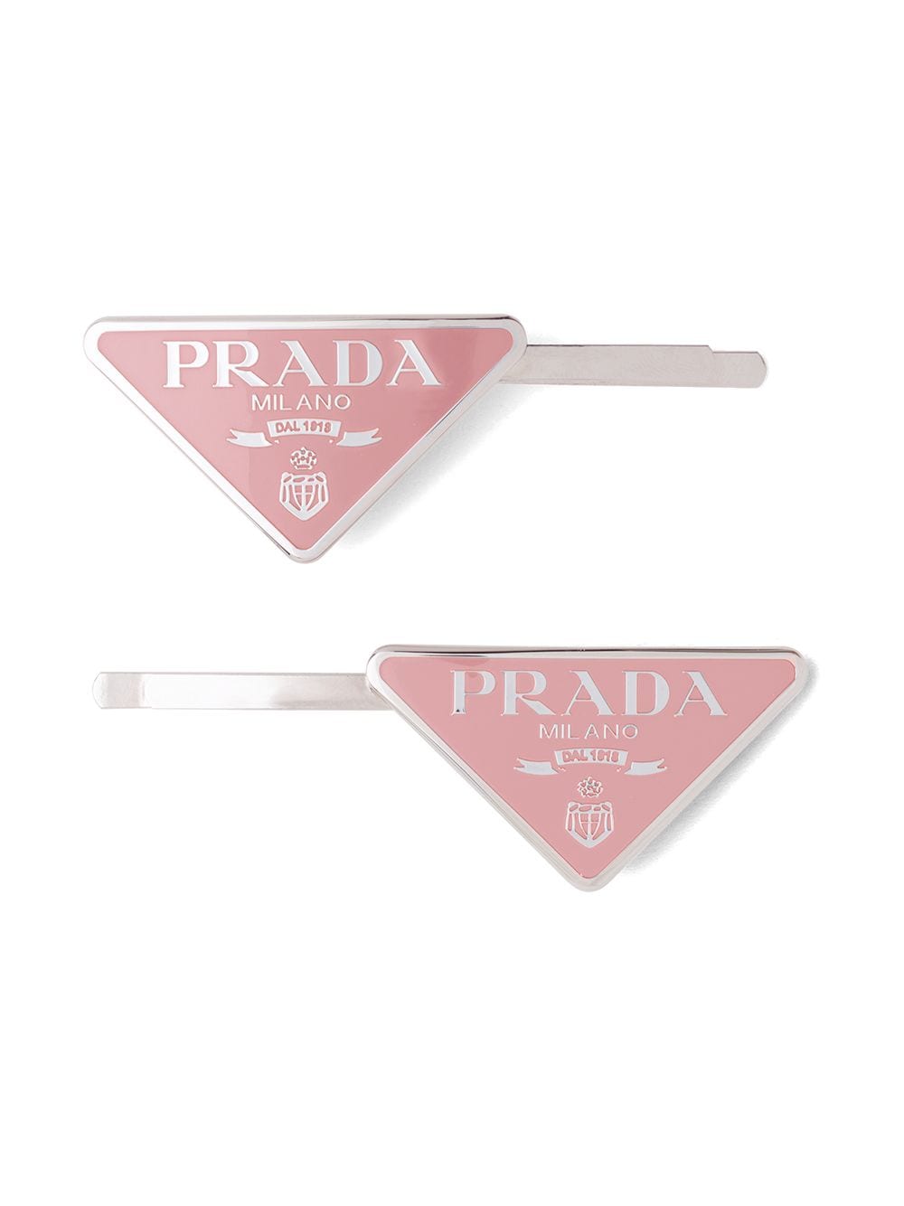 Prada triangle-logo hair clips (set of two) - Pink von Prada