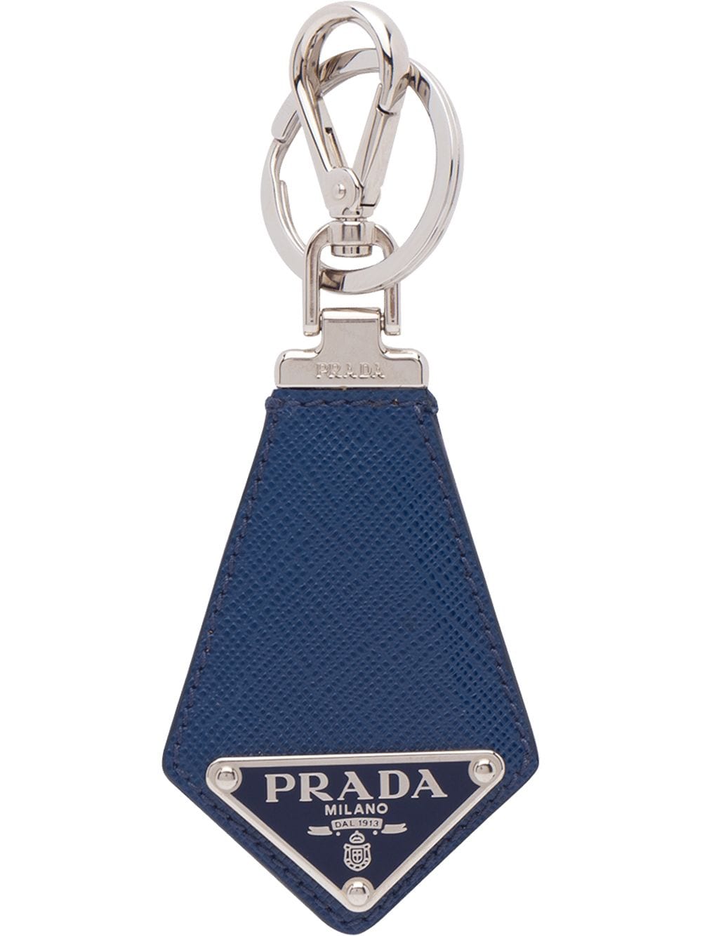 Prada logo plaque keychain - Blue von Prada