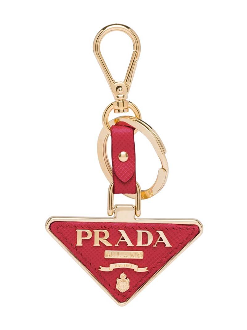 Prada triangle-logo keychain - Red von Prada