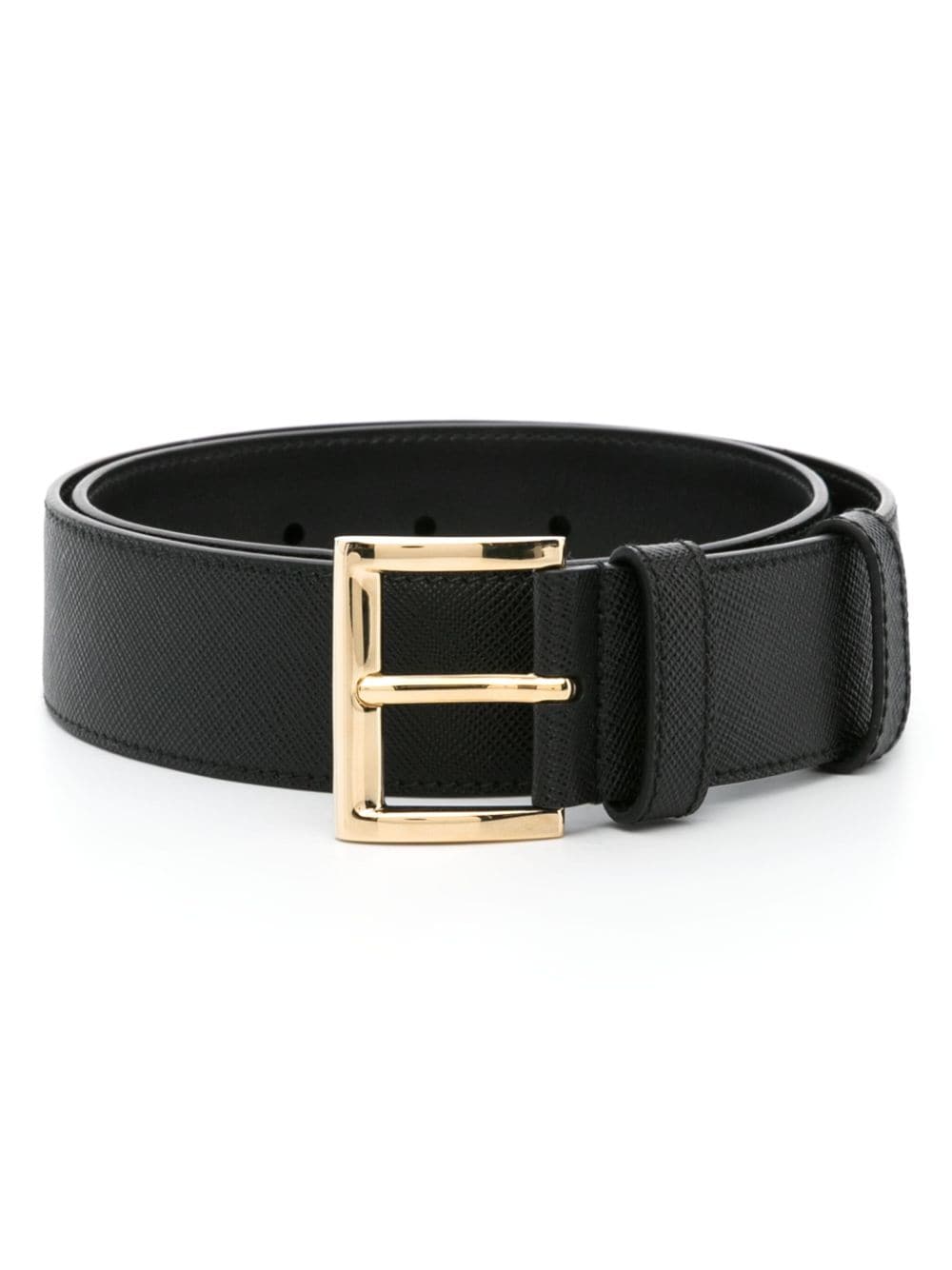 Prada logo-plaque leather belt - Black von Prada