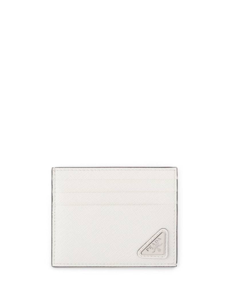 Prada Saffiano leather card holder - White von Prada