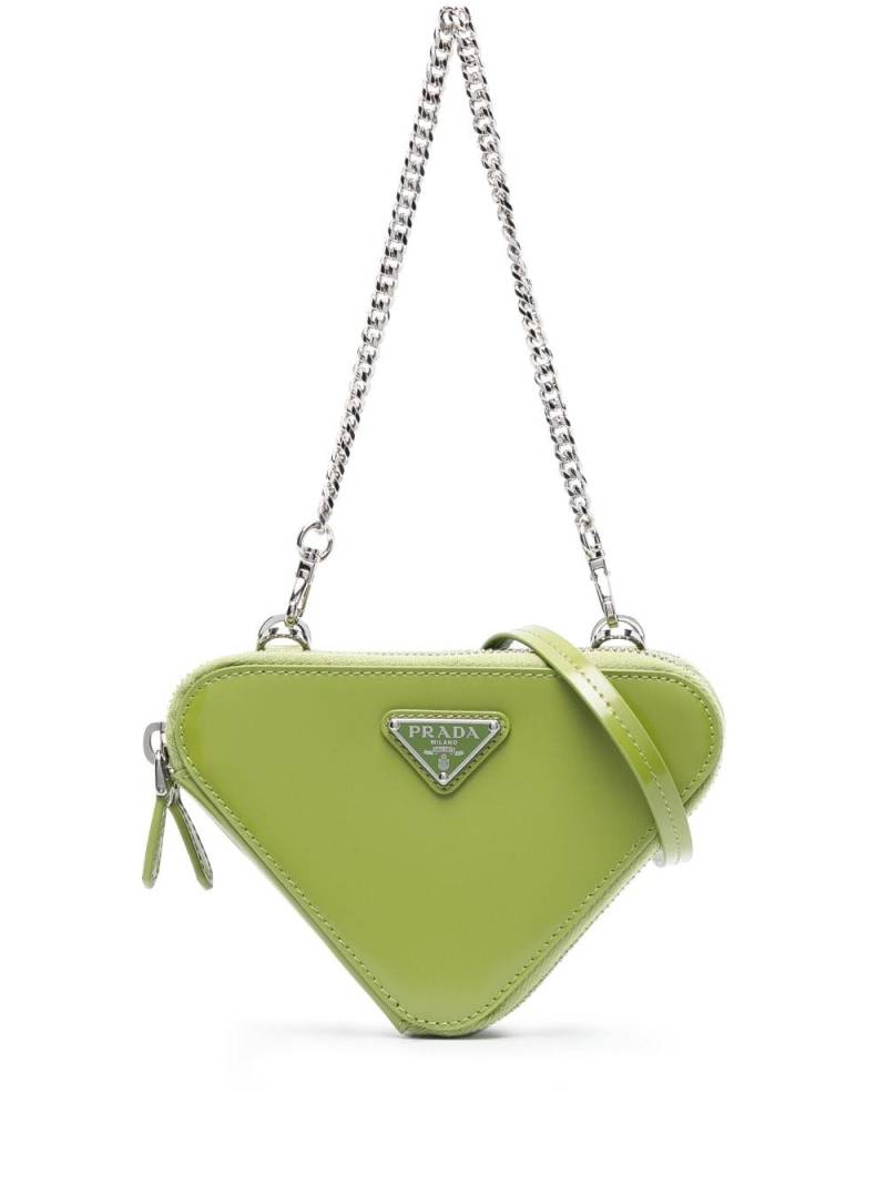 Prada logo-plaque mini bag - Green von Prada