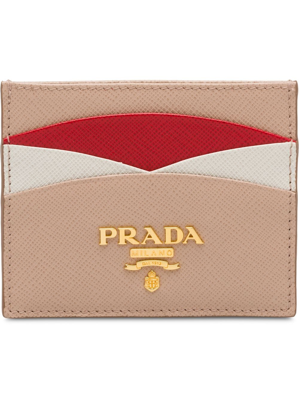 Prada logo-plaque panelled cardholder - Pink von Prada