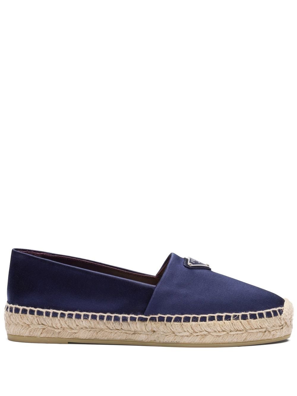 Prada logo-plaque satin espadrilles - Purple von Prada