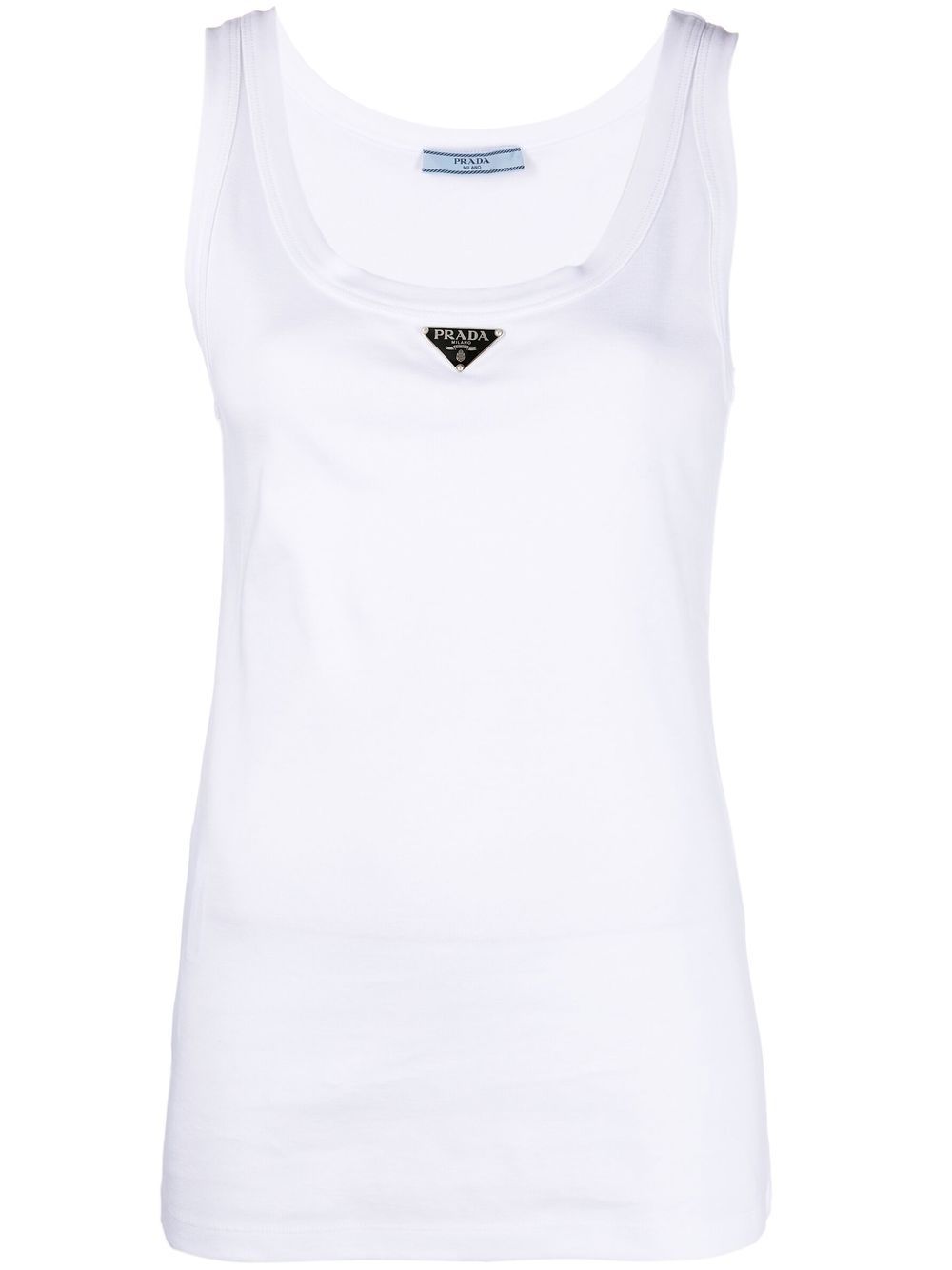 Prada ribbed-knit jersey tank top - White von Prada